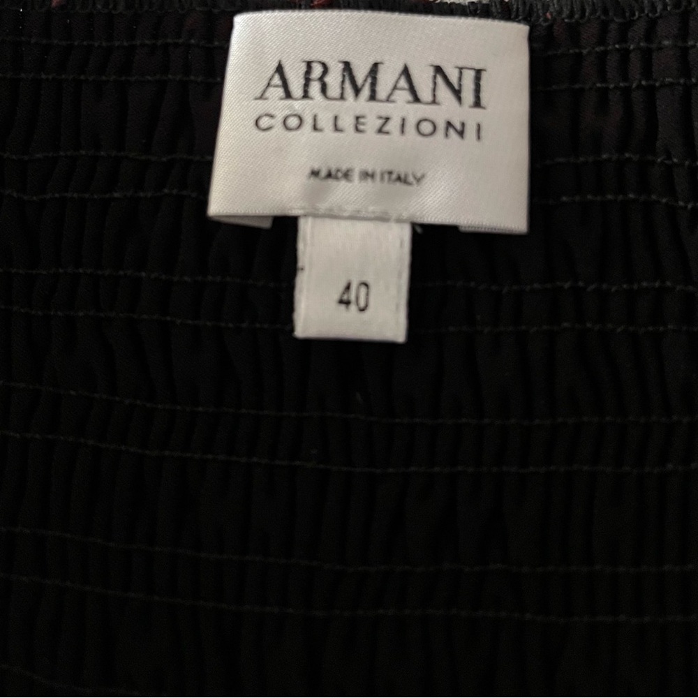 Giorgio Armani Collezioni Black Smocked Blouse with Sheer Sleeves 40 - Picture 2 of 5